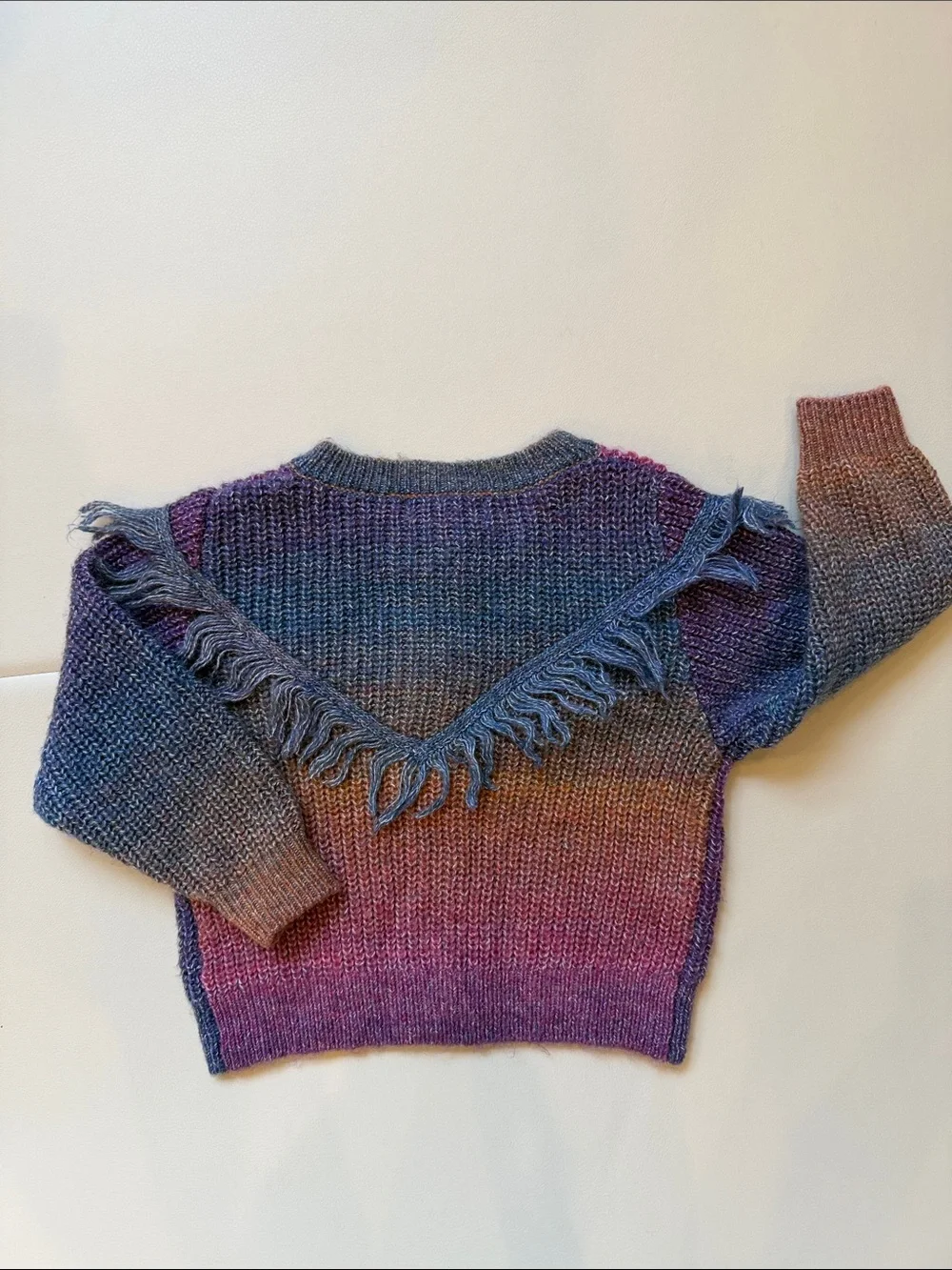 Nella June Fringe Cardigan in Dark Rainbow